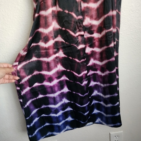 LPA Revolve Lunetta Slip Dress In Heidi Purple Tie Day V-neck Abstract Y2k NWT M - Picture 8 of 11